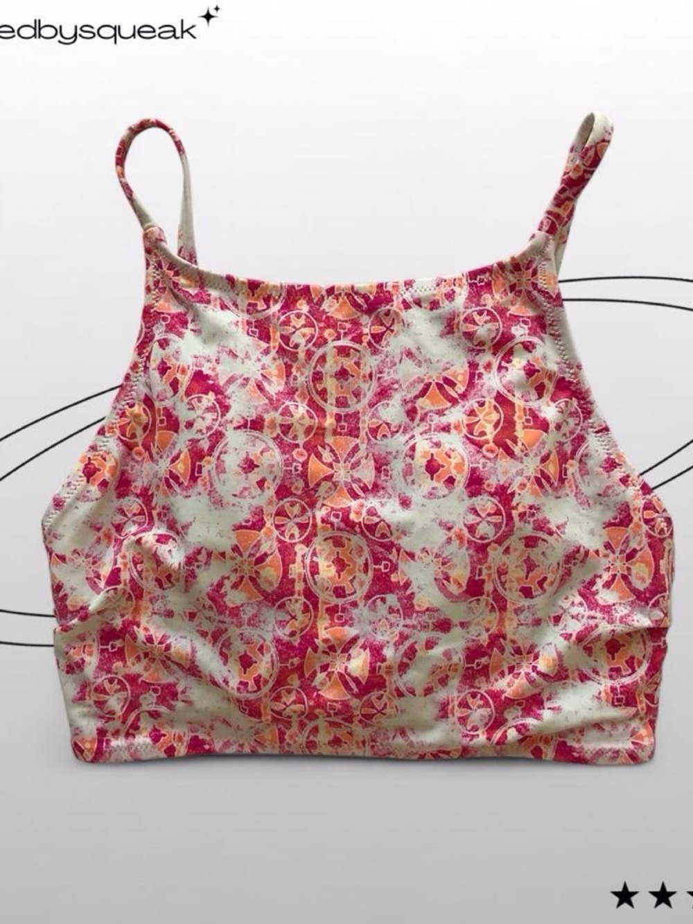 Adore Me Pink Swim Top Large Boho Grunge